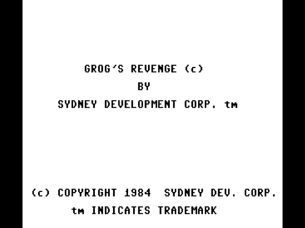 Title Screen of B.C. II: Grog's Revenge for Commodore 64